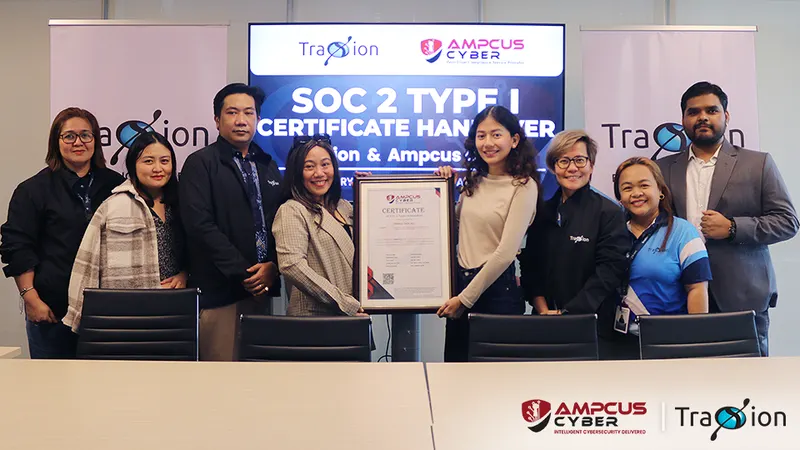 Traxion x Ampcus Cyber – SOC2 Certificate Handover 2026
